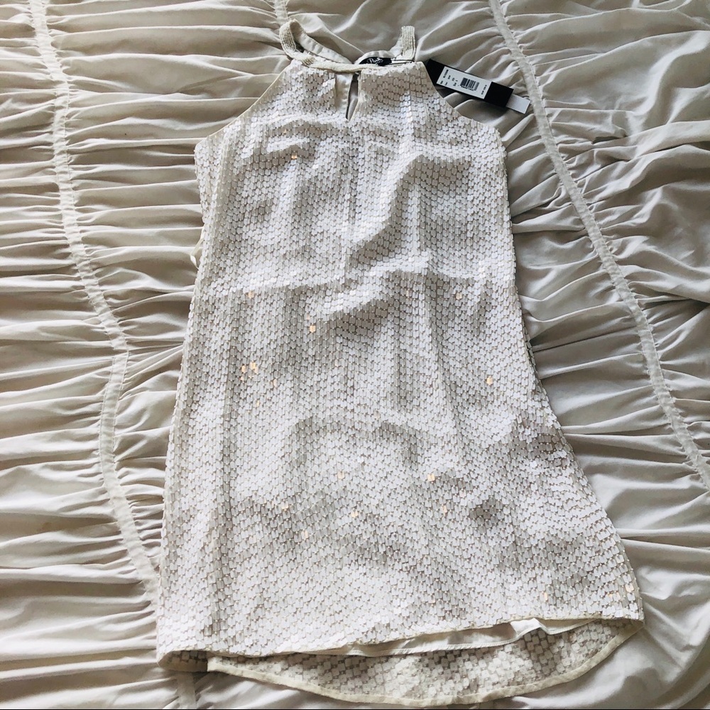 Parker White Embellished Cocktail Dress